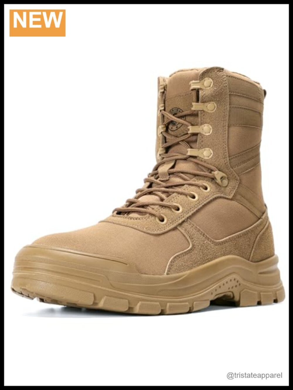 ANGRYRAM Tactical Steel Toe Combat Boots Puncture Resistant Non Slip Men's Work
